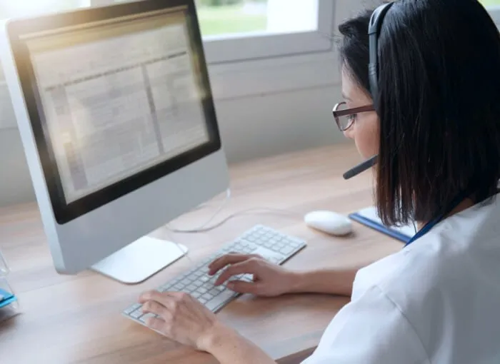 Nurse Using a Computer